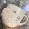 星巴克（Starbucks）杯子50周年復古女神人魚立體浮雕陶瓷馬克水杯咖啡杯萬圣節(jié)禮物 50周年浮雕美人魚單杯原盒裝 曬單實拍圖