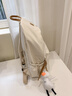 viney大容量書(shū)包休閑雙肩包女初中高中生大學(xué)生輕便背包潮牌通勤電腦包 米白+鴨子掛件 高顏值可愛(ài)減負戶(hù)外出游旅行包 曬單實(shí)拍圖