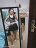 柯帛 新款泳衣女性感分體裙式顯瘦兩件套運動(dòng)風(fēng)高腰背心上衣溫泉學(xué)生游泳衣 黑色 L 曬單實(shí)拍圖