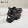 達芙妮（DAPHNE）七夕厚底網(wǎng)面鞋女透氣休閑瑪麗珍鞋夏季新款百搭增高學(xué)生板鞋涼鞋 黑色 單層 6cm 38 (240mm) 標準碼 曬單實(shí)拍圖