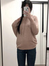RGPX2025秋冬新款女毛衫時尚百搭寬松套頭連帽針織衫毛衣衛(wèi)衣外套上衣 卡其色-沒幾件了速度搶 L 105-120斤 曬單實拍圖