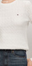 TOMMY HILFIGER【復古絞花】秋冬女裝純棉肌理感圓領(lǐng)打底衫開(kāi)衫針織衫毛衣 【凈色圓領(lǐng)絞花】-  白色YBL M （推薦：110-120斤） 曬單實(shí)拍圖