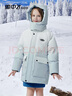 雪中飛童裝冬季新款兒童羽絨服加厚中長款洋氣女大童漸變羽絨外套 冰雪藍(lán) 120 cm 曬單實(shí)拍圖