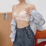俏蓓依小胸聚攏顯大內衣女收副乳防下垂少女無鋼圈調整型純欲文胸罩套裝 奶酪白 70A 32 曬單實拍圖
