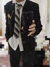 凱美涵西裝外套男2025dk制服日系青少年高校學(xué)院風(fēng)校供感JK西服開(kāi)衫外衣 黑色+金屬胸針鏈條+領(lǐng)帶 XL 曬單實(shí)拍圖