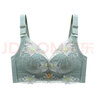 幽語(yǔ)夢(mèng)（2件裝）刺繡內(nèi)衣女無(wú)鋼圈聚攏小胸加厚胸罩收副乳調(diào)整上托文胸 新綠+淺蝦（2件） L (36/80AB罩杯厚2.5CM) 曬單實(shí)拍圖