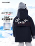 Converse匡威男童中長(cháng)羽絨服冬季新款中大童連帽加厚加絨外套上衣 正黑色 160 /80 【建議身高158-170cm】 曬單實(shí)拍圖