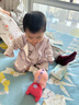 巴厘小豬嬰兒衣服甜美可愛女寶寶綁帶和尚服莫代爾棉哈衣新生兒春季連體衣 風(fēng)信紫 73cm 曬單實(shí)拍圖