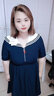 獨束大碼女裝【長(cháng)短款】海軍風(fēng)撞色減齡連衣裙女夏新款微胖mm裙子 短款 2XL 曬單實(shí)拍圖