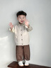 G.DUCKKIDS童裝男童套裝春秋季一歲寶寶衣服兒童春裝學(xué)院風(fēng)三件套2幼兒服裝 米色 80 cm建議6-9個月14-20斤cm 曬單實拍圖