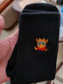 YOOOURTHING青少年襪子男中筒襪秋冬季透氣吸汗長(cháng)筒棉襪卡通刺繡高筒籃球男襪 小怪獸（黃怪獸+白怪獸+藍怪獸+綠怪獸+黑怪獸） 均碼 5雙裝(36-44碼) 曬單實(shí)拍圖