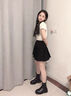 斤慕簡約百搭馬丁靴女款短靴女秋單靴靴子中筒靴切爾西女靴煙筒靴 切爾西短靴【37碼】黑色 曬單實(shí)拍圖