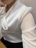 浪莎蝴蝶結(jié)飄帶雪紡襯衫女春裝2025新款職業(yè)氣質(zhì)長袖襯衣別致小眾上衣 白色 M 曬單實拍圖