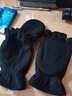 驛路途騰戶(hù)外手套男女抓絨半指翻蓋手套騎行登山秋冬保暖加厚攝影手套 黑色 S 曬單實(shí)拍圖