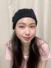 蘭蔓婭產(chǎn)后月子帽夏款孕婦出院月子睡帽空調房護腦門(mén)額頭防風(fēng)包頭發(fā)帶 純黑色 曬單實(shí)拍圖