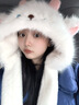 帝行新款卡通小羊加絨加厚毛線帽子女保暖捏捏耳朵會(huì)動(dòng)護(hù)耳帽防寒帽子 奶萌心動(dòng)小羊（淺卡其）冬日甜妹 曬單實(shí)拍圖