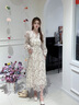 達(dá)芙妮（DAPHNE）高跟鞋女中式國風(fēng)單鞋新款優(yōu)雅氣質(zhì)宴會(huì)婚鞋 米色 8cm 37 (235mm) 曬單實(shí)拍圖