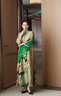 帝弗·潤馳新中式連衣裙長(cháng)款夏季質(zhì)感緞面印花寬松版改良旗袍連衣裙 綠色 M 曬單實(shí)拍圖