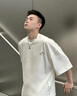 NEW OR MODE美式重磅純棉T恤短袖男裝oversize大碼夏季新款五分半袖潮牌衣服 黑色 XL 曬單實拍圖