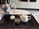 唐岳珍家用黑檀木實木茶盤茶臺茶海不銹鋼蓄水排水雙用底盤簡約黑檀茶盤 黑檀木茶盤-茗案 曬單實拍圖