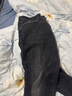駱駝加絨三防牛仔褲男秋冬直筒加厚休閑長(cháng)褲子新復古回潮M13CAJB091 黑色 32 曬單實(shí)拍圖