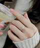 DRTES925純銀莫桑石戒指小花苞50分求婚鉆戒結(jié)婚女款婚戒氣質(zhì)閉口指環(huán) 主石50分 9號 曬單實拍圖