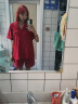 BESNOS意大利品牌红色睡衣女士夏季薄款棉短袖新款本命年结婚家居服套装 枣红 M(建议穿着体重80-100斤) 晒单实拍图