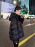 QVI高端品牌羽絨服女短款2024冬季新款韓版寬松保暖白鴨絨小個子外套 石墨黑 M【105-115斤】 曬單實拍圖