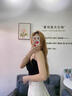 鉑吶苓吊帶背心女夏季帶胸墊可外穿法式美背背心蕾絲內搭打底上衣純欲 法式蕾絲吊帶【黑】 均碼 【80-120】斤 曬單實(shí)拍圖