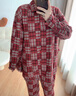 朵朵·可可100%棉 本命年紅品 色織格紋家居服 紅格 S (155) 曬單實(shí)拍圖