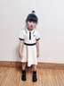 IVY HOUSE常春藤兒童裝女童2024年夏季新款  百搭透氣學(xué)院風(fēng)短袖POLO連衣裙 米白色 110 52cm 曬單實(shí)拍圖
