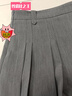 闊色（kuose）卡其色百褶裙西裝裙a字半身裙夏新款女學(xué)院風(fēng)半裙短裙子 灰色 L 曬單實(shí)拍圖