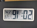 漢時(shí)（Hense）LCD大屏電子時(shí)鐘掛鐘多功能客廳掛墻表桌面臺(tái)鐘鬧鐘掛表 HA88白 曬單實(shí)拍圖