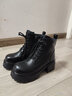天美意馬丁靴商場(chǎng)同款女休閑時(shí)尚百搭增高女短靴BI601DD3 黑色（羊毛里） 37 曬單實(shí)拍圖