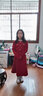 乖妮貓（GUAINIMAO）女童春秋冬裝連衣裙2025新款洋氣兒童小香風(fēng)外套大童秋裝裙子套裝 紅色 150 cm 曬單實(shí)拍圖