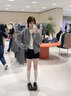 DAVEY MODE早秋季女裝2025新款微胖茶系穿搭梨形身材奶系時(shí)尚感兩件套裝女 灰色毛衣【zt】【秋裝2025年新款 M 【90-100斤】 曬單實(shí)拍圖