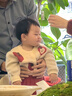 幼歌（YOUGE） 嬰幼兒清新水果提花毛衣套裝寶寶溫暖貝雷帽花苞短褲 淺杏柿子上衣 80cm 曬單實(shí)拍圖
