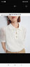 迪賽尼斯（DESIGNICE）2024年夏季新款通勤風(fēng)氣質(zhì)優(yōu)雅米白Polo領(lǐng)短袖蕾絲衫女 米白 S 曬單實(shí)拍圖