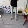 益帛牛仔褲男夏季新款美式復古淺色字母貼布休閑直筒顯瘦修身長(cháng)褲子男 淺藍色 XL 【建議120-135斤】 曬單實(shí)拍圖