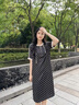clotho Rennie品牌女裝時(shí)尚連衣裙女2025夏季新款減齡直筒連帽寬松遮肚子顯瘦裙 暗夜黑 M 曬單實(shí)拍圖