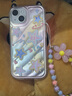 世韓 適用蘋果15手機(jī)殼帶串珠手鏈軟殼小清新女款高級感iPhone15保護(hù)套手腕掛繩保護(hù)套四角防摔 曬單實(shí)拍圖