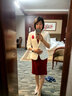J-ME夏季小西裝女主持人連衣正裝裙職業(yè)套裝西服外套美容珠寶店工作服 7分小西裝+酒紅連衣（958hua） M 曬單實拍圖