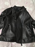 宗純  真皮皮衣女真皮皮衣外套女短款修身春秋新款韓版植鞣綿羊皮夾克 黑色 3XL 曬單實(shí)拍圖