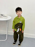 G.DUCKKIDS童裝男童套裝春秋新款兒童衣服小恐龍衣服男孩襯衫褲子休閑兩件套 綠色 110 適合100-110cm年齡4-5歲 曬單實拍圖