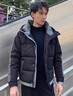 啄木鳥(niǎo)連帽棉服男冬季加棉加厚棉衣男士外套防寒保暖羽絨棉襖寬松面包服 黑色 XL 曬單實(shí)拍圖
