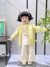 班喜迪女童套裝秋裝2025新款洋氣寶寶開衫小童褲子時髦春秋款兒童三件套 黃色 130 曬單實拍圖