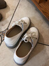 狄德拉真皮內增高小白鞋女百搭休閑運動(dòng)鞋牛筋軟底兩穿一腳蹬護士樂(lè )福鞋 米白色 增高5.5厘米 系帶款 34 (220mm) 標準碼 曬單實(shí)拍圖
