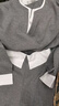 尚都比拉春季休閑撞色v領(lǐng)寬松衛(wèi)衣拼接設(shè)計(jì)闊腿褲含棉套裝女 花灰色 XL  曬單實(shí)拍圖