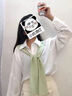 喜詩(shī)萊 CESLAY夏季半身裙學(xué)院風(fēng)套裝女學(xué)生韓版寬松短袖襯衫高腰闊腿裙褲顯身材 藍襯衫+藍長(cháng)褲裙【套裝】 224# S 建議70-95斤 曬單實(shí)拍圖
