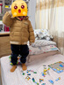 蓋璞【大小童同款】男童logo連帽輕薄羽絨服642562 卡其色 110cm(4-5歲) 亞洲尺碼 曬單實(shí)拍圖